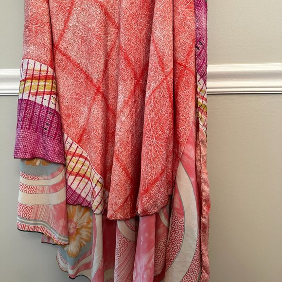 Silk Skirt, Tie Skirt, Bohemian style - Picture 5 of 7